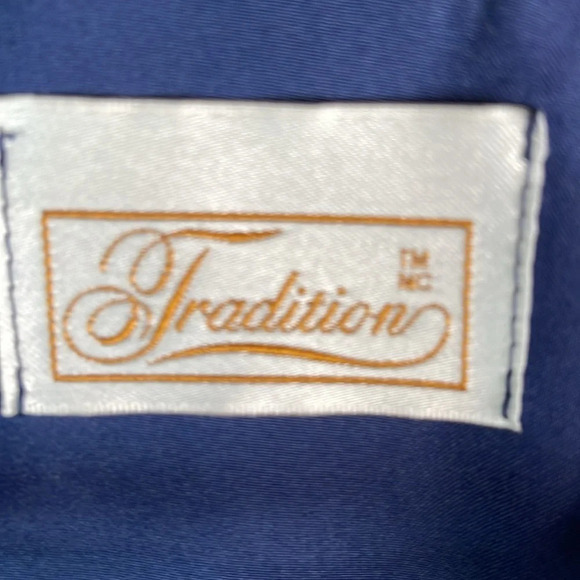 VINTAGE 90s Traditions Floral Tapestry Vest Blue Pink Mix Wingtip Button Size 16 - Picture 6 of 10